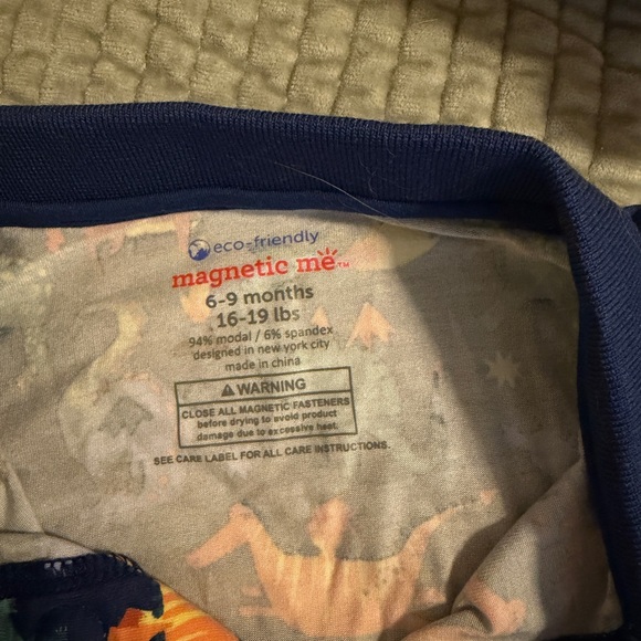 Magnetic Me Blue Dinosaur Print onesie - Picture 2 of 2